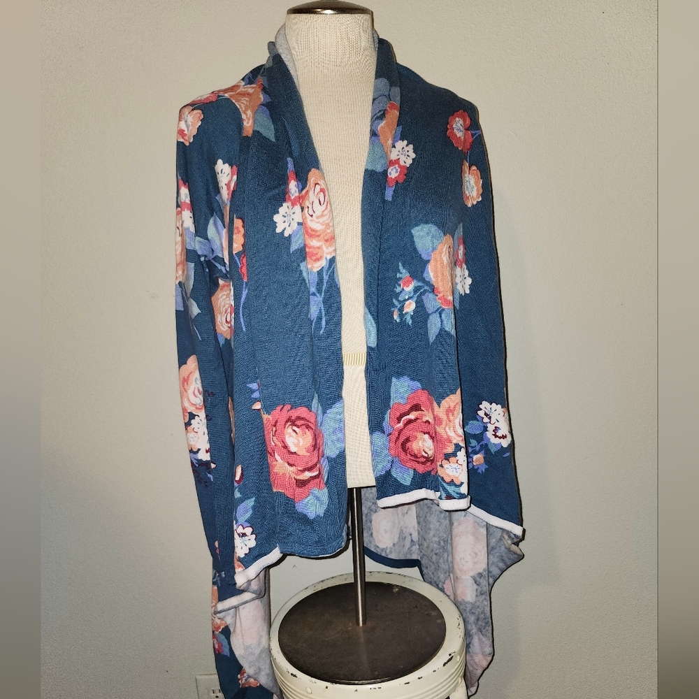 XL Matilda Jane Floral Blue Women's Sweater